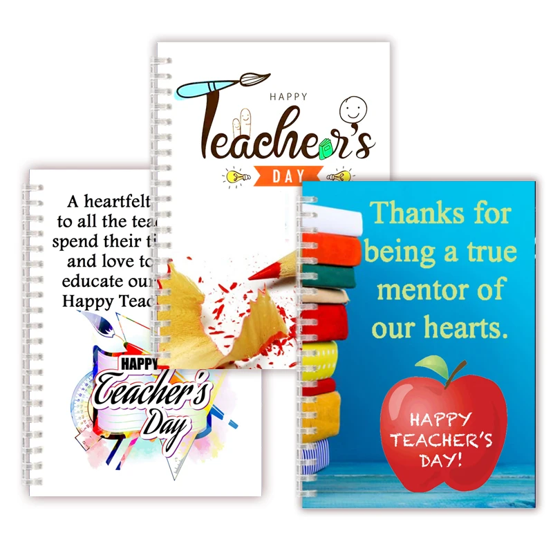 

Happy Teacher Day Gift Spiral Binder Notebook Stationery Notepad Campus Student Quote Thank You Teacher For Guiding Inspiring Us