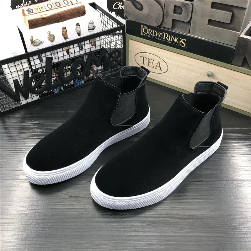 handsome chelsea boots for men casual soft leather shoes black platform flats boot autumn winter snow botas masculinas zapatos