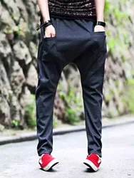 Men Beat Pants Spring And Autumn New Personality Hanging Crotch Hip Hop Street Fashion Casual Loose Pants