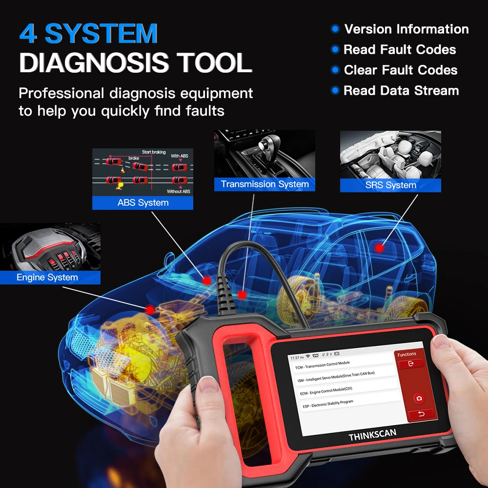 Thinkcar Thinkscan Plus S6 OBD2 Automotive Tools 4 System Diagnosis 5 Reset Professional Automotive Scanner PK CRP129E