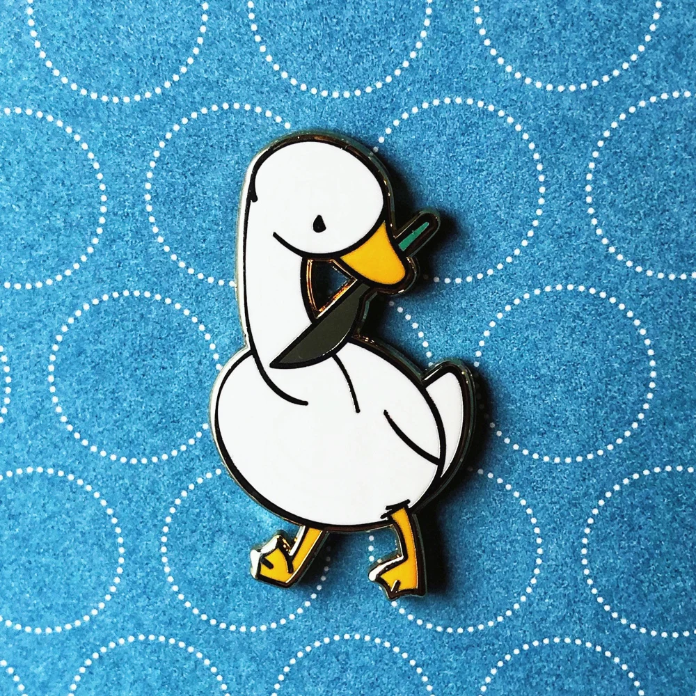 Funny Mischievous Goose Pastel Hard Enamel Pin Killer Gooses Brooch Cartoon Kawaii Animal Badge Fashion Unique Jewelry Gift