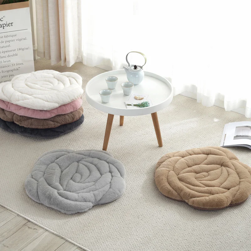 

Flower Shape Plush Sofa Car Seat Cushion Home Decorative Stuffed Pillow Cushion 53*53cm Chair Cushion Floor Mat Coussin De Salon