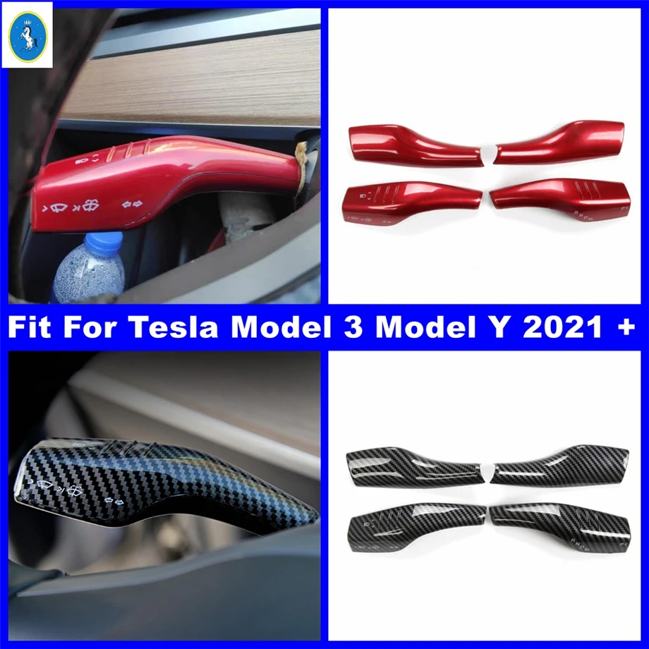 Auto Styling Steering Wheel Gear Shift Paddles Sequins Accessories Cover Trim For Tesla Model 3 2018 - 2022 / Model Y 2021 2022