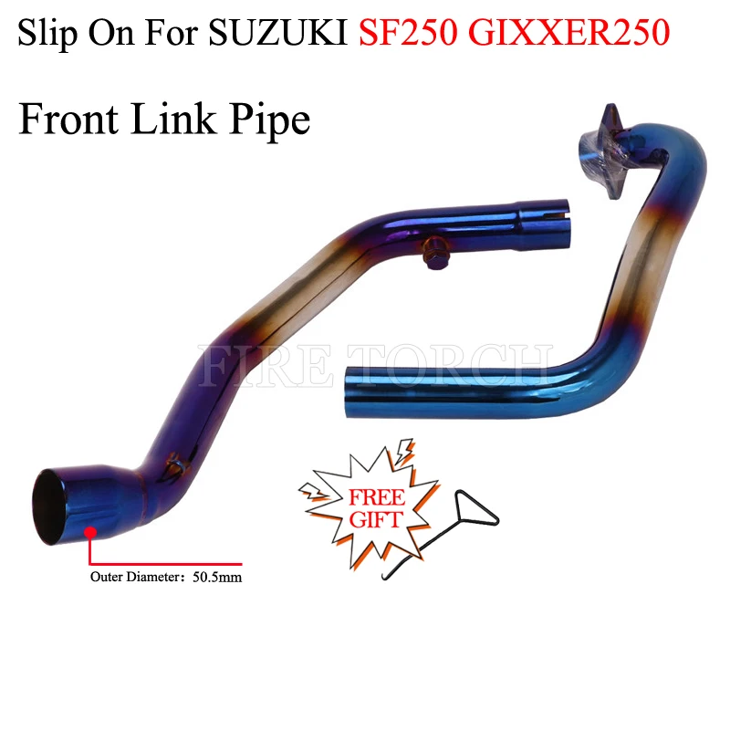 Slip On Motorcycle Exhaust Muffler Escape Modified Motorbike Front Tube Middle Link Pipe For SUZUKI GIXXER 250 GIXXER250 SF250