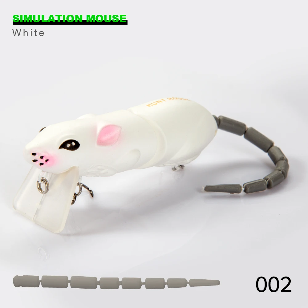 Hunthouse BBZ-1 Ratten-Angelköder, 85 mm, 17 g, mehrteiliger Segment-Schwanz-Mäuseköder zum Angeln auf Barsch, Minnow-Crankbaits LW135