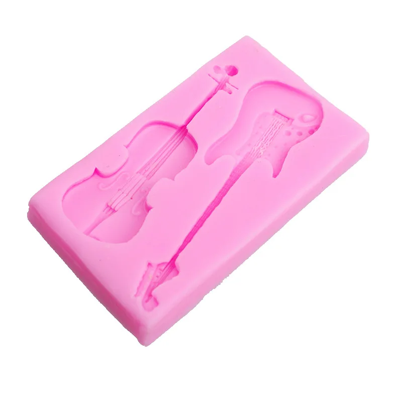 Guitar Shape Silicone Cake Mold Fondant Mold, Jelly,Candy, Chocolate Soap Mold, Decorating Bakeware K540