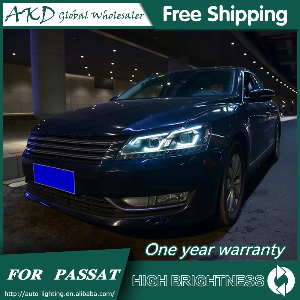 Headlights For VW Passat US B7 2011-2016 DRL Daytime Running Light Head Lamp LED Bi Xenon Bulb Fog Lights Tuning Car Accessories