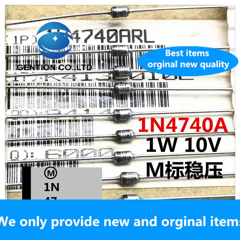 30PCS 100% New original best 1N4740 Voltage Regulator 1N4740ARL 1N4740A Voltage Regulator Diode 1W M Standard Zener Tube 10V Imp