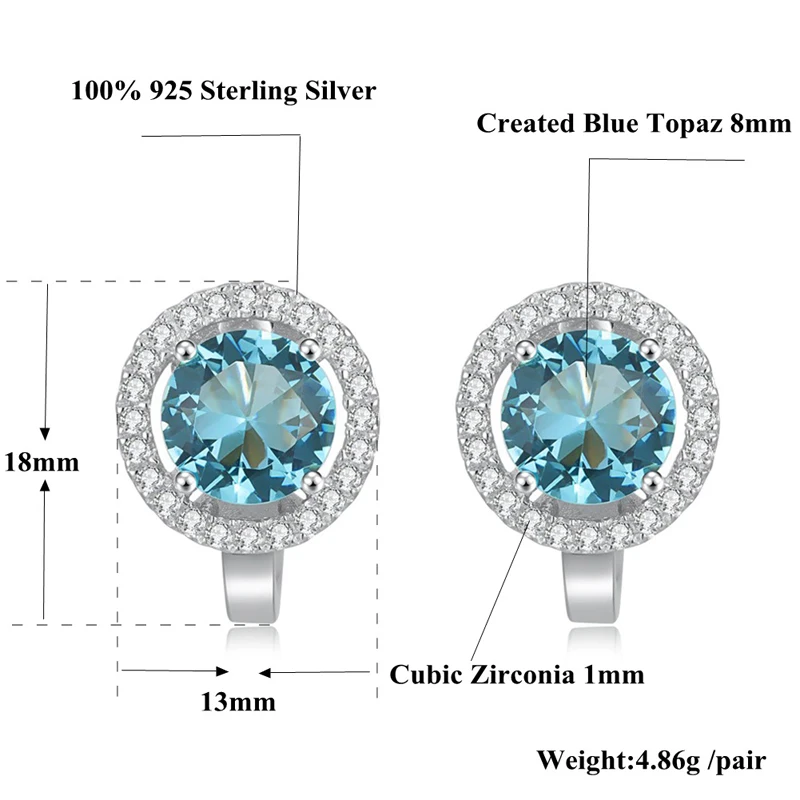 CiNily Authentic Mystery Topaz Cubic Zirconia 925 Sterling Silver Stud Earrings for Party Women Fine Jewelry Earring SE043
