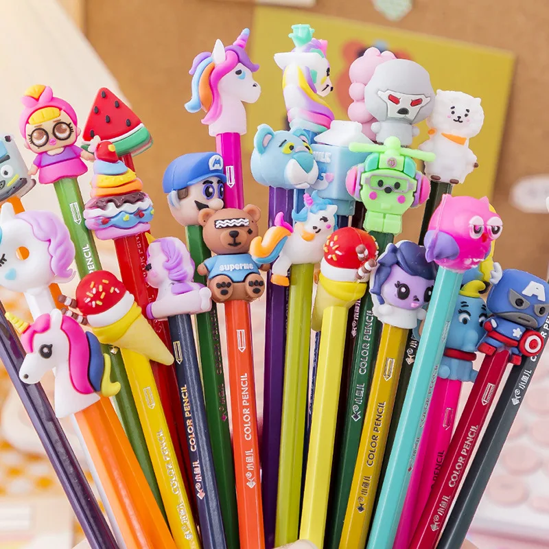 Imagem -02 - Mini Silicone Pen Cap com Frutas e Animais dos Desenhos Animados Caneta Neutra Acessórios Capa Criativa Animal Bonito 50 Pcs