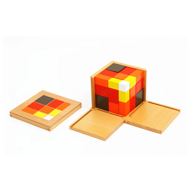 Montessor-Cubo Trinomial aritmético, equipo educativo de matemáticas, juego de matemáticas primaria, juguetes de aprendizaje, material didáctico