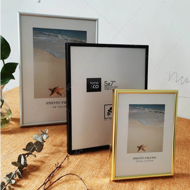 Aluminum Photo Frame For Wall Hanging With Plexiglass Metal Picture Frame For Pictures Poster Frame Classic Certificate Frame