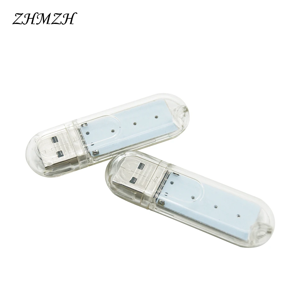 3LEDs 1.5W Reading Lamps USB Night Lights Mini Book Light Portable U Disk LED Lamp Power Bank Powered 12 colors