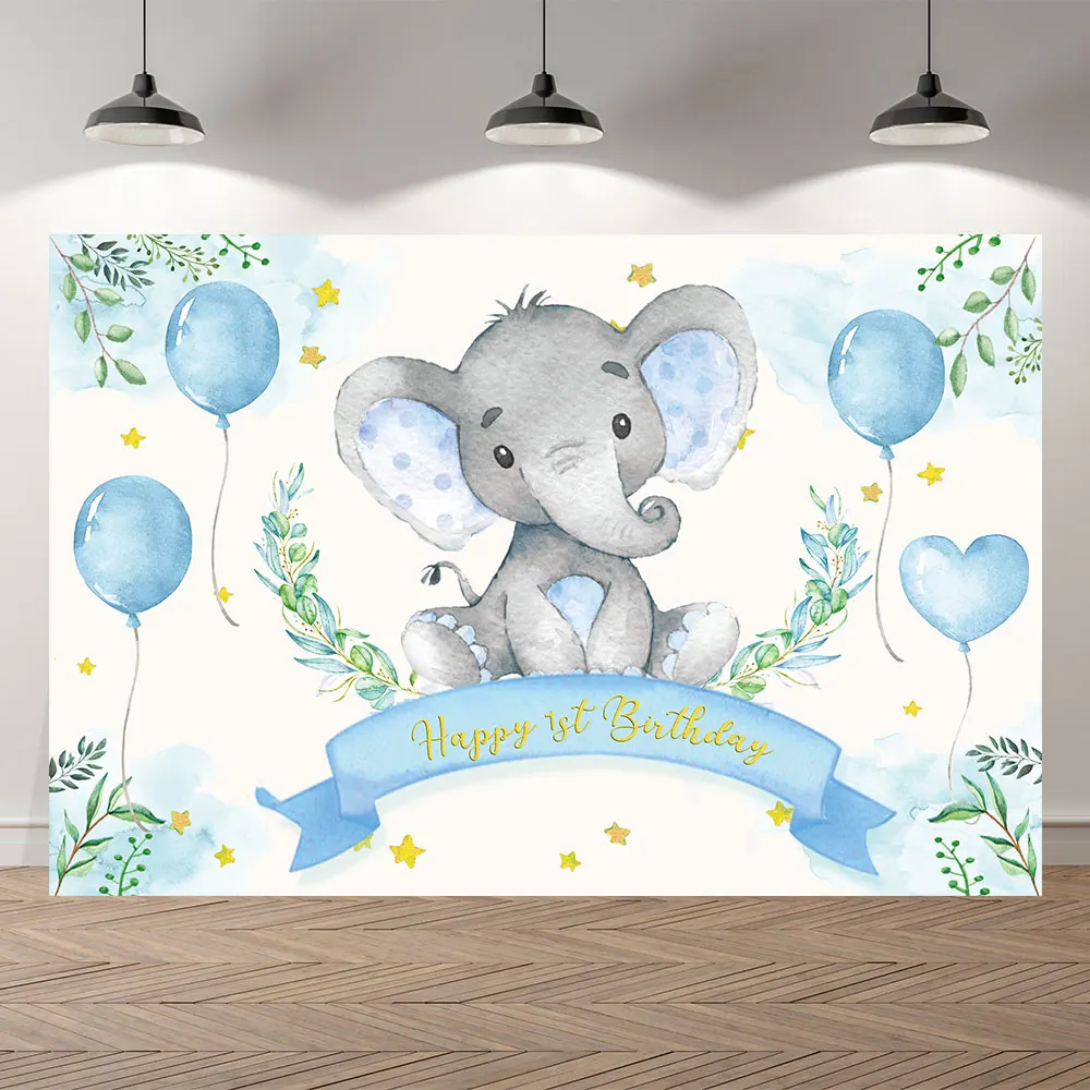 SeekPro New Born Elephant Balloon Party Baby Shower Bapteme Photography Background Children Birthday Studio Mi Bautizo Backdrop