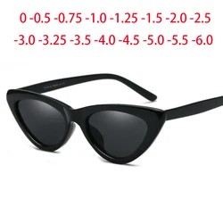 Women Retro Cat Eye Sunglasses Female Myopia Hip-hop Triangle Men Nearsighted Diopter 0 -1 -1.5 -2 -2.5 -3 -4 -5 -6