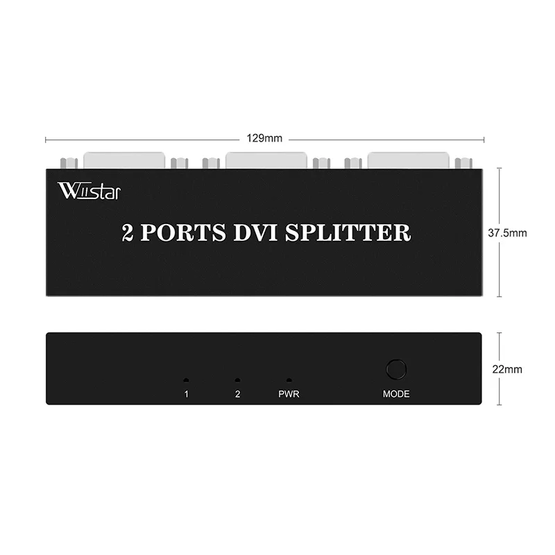 DVI Splitter 1X2 DVI-D Distributor 1 in 2 Out for Engineering Projector Monitor Computer Graphic Card