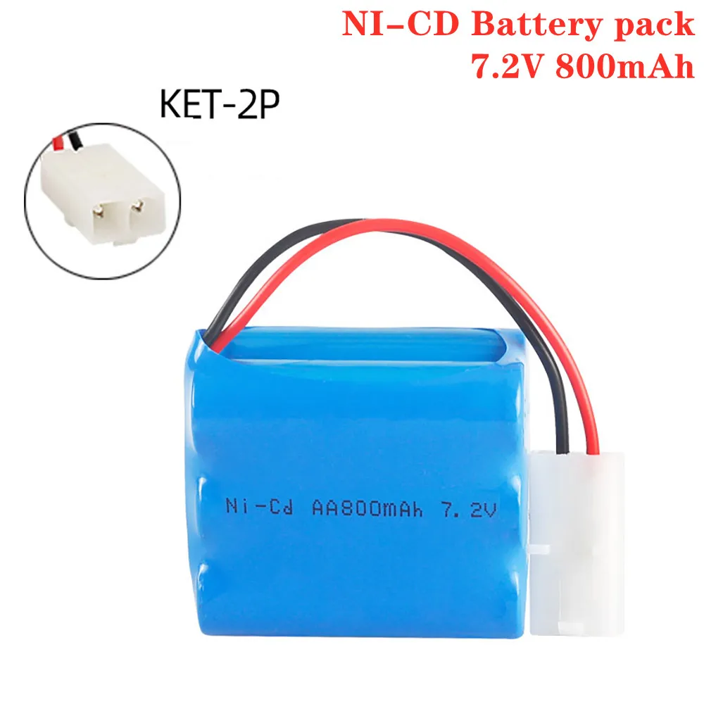 Batterie ni-cd AA 7.2v 800mah pour camion et voiture Rc Hengtai Ht3826, 3827, 3832, 2873, 2874, 2879, KET-2P, réservoir Rc, prise 7.2v