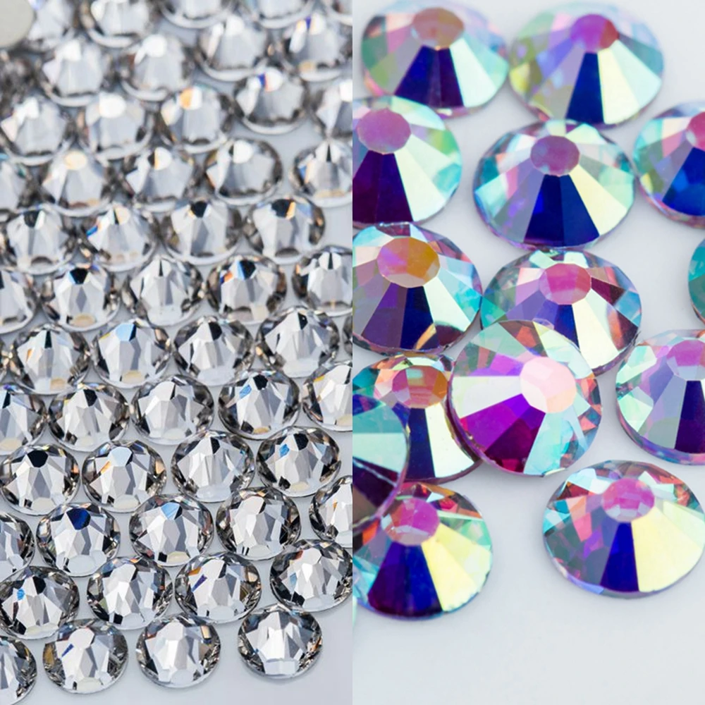 Crystal Castle Hotfix Stones in Bulk, Clothing Diamond Nails Strass, Top Craft Gems, DIY White AB Flatback, Hotfix Rhinestones