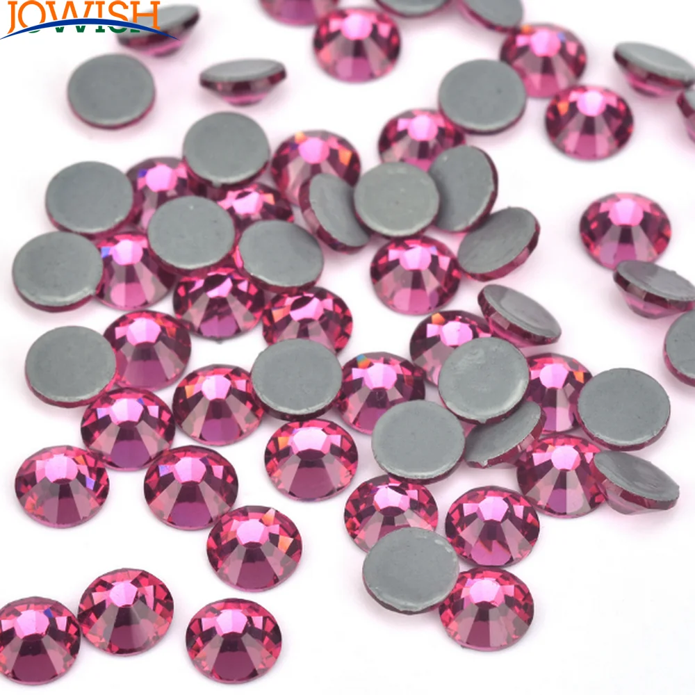 Top quality Fuchsia Crystal Strass Nail Art Decoration rhinestones Hotfix Rhinestones Glitter Gems DIY cyrkonie