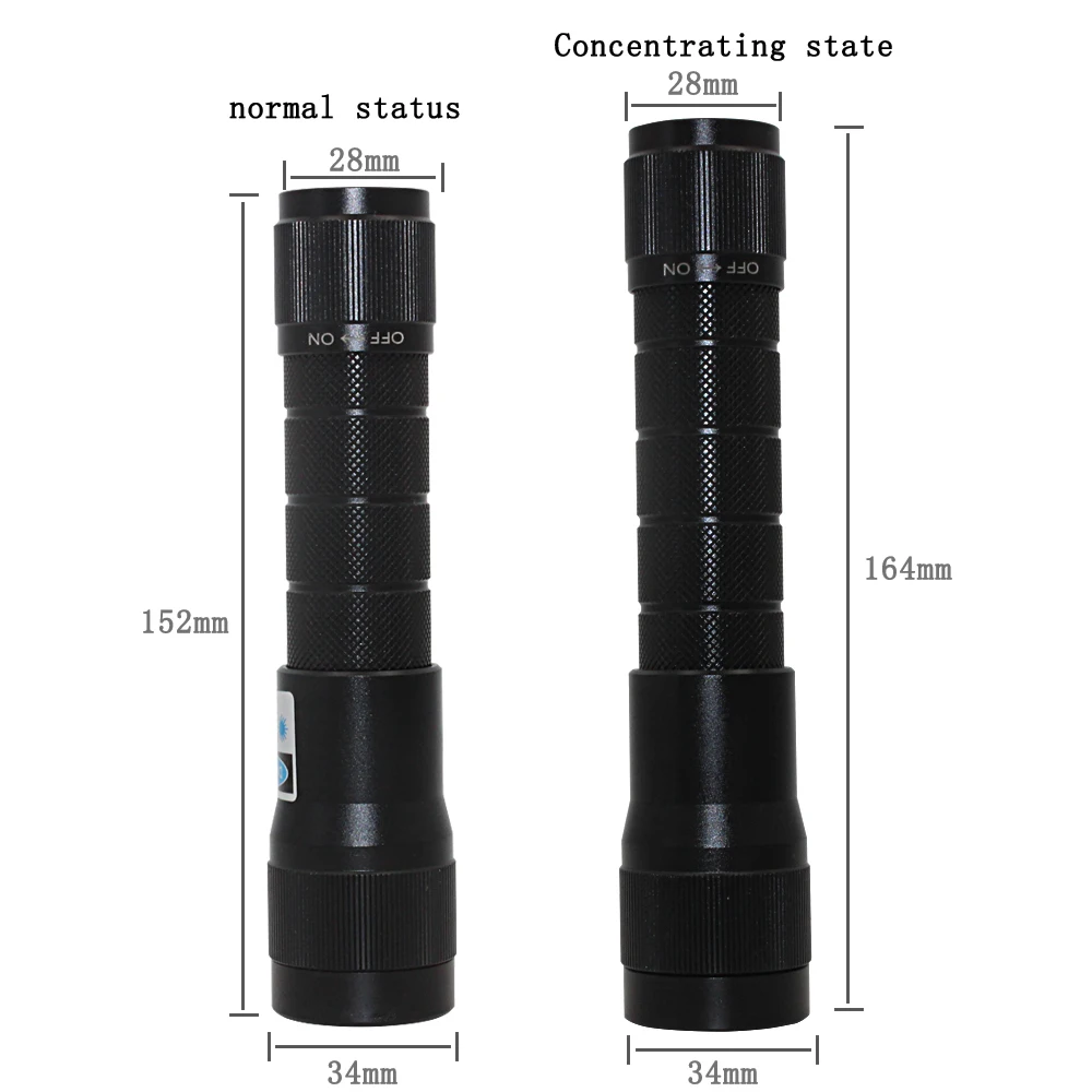 Uranusfire Blue Laser Scuba Dive Light Portable Flashlight Torch Underwater 100M Waterproof IP68 Laser LED Diving Flashlight