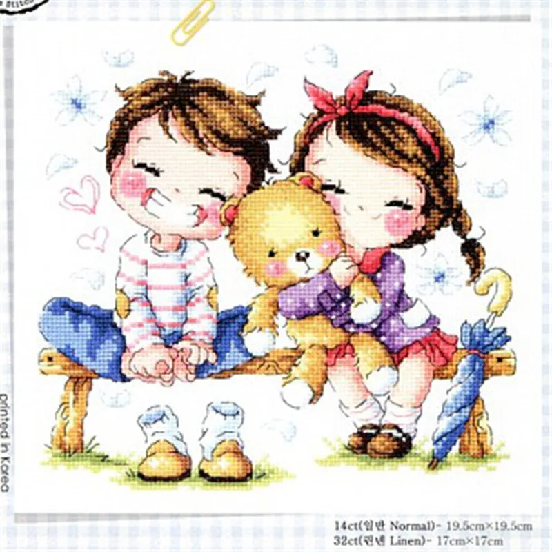 

SO3154 Korean Love Mini Cartoon Package Craft Stich Cross Stitch Needlework Embroidery Crafts Counted Cross-Stitching Kits Gift