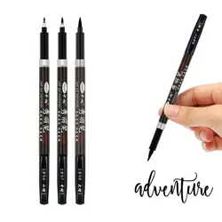 3pcs Calligraphy Pen Set Fine Liner tip Medium Brush Pens for Signature Drawing Hand Lettering School Album Art Supplies A6867