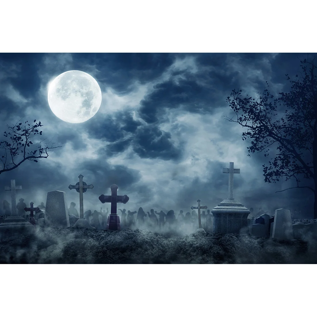 Graveyard Zombie Halloween Eve Party Photo Backdrop Vinyl Photography Backgrounds Studio Props Children Baby Portrait Photophone