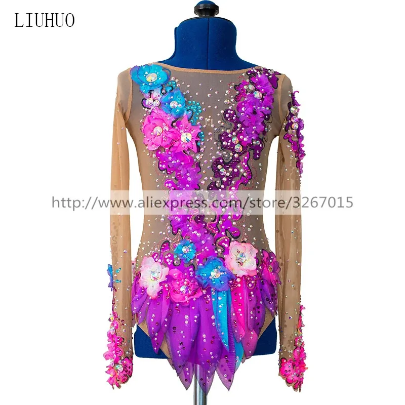 LIUHUO Figure Skating Dress Women's Girls' Ice performance Rhythmic gymnastics competition Dance Leotard Artistic Costume Tights