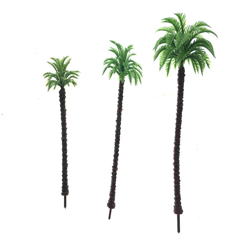 

9cm 11cm 13cm 50pcs Scale Palm Trees Cocos Nucifera ABS Plastic Model Palm Trees For Scenery Train Layout Diorama Constructions