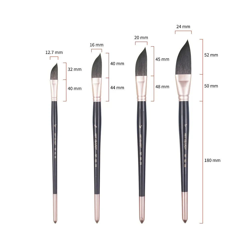 ArtSecret 787DS Brushes Wooden Handle Brass Ferrule Squirrel Hair Artistic Painting Art Tool For Watercolor Drawing image 5