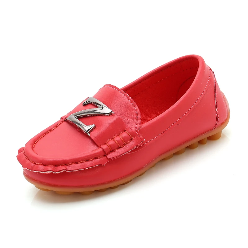 Baby Boys Leather Shoes Children Loafers Slip-on Soft Leather Kids Flats Fashion Letter Design Candy  For Toddlers Big Boys