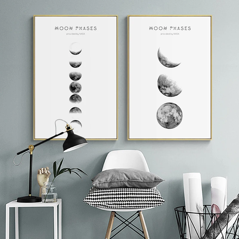 Minimalist Luna Wall Art Moon Phase Canvas Posters and Prints Abstract Painting Nordic Decoration Pictures Modern Home Decor