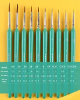 4/5/10pcs Miniature Hook Line Pen Art Painting Brushes Weasel Hair Paint Brush Gouache Watercolor Oil Paint Artists Hand Painted 2