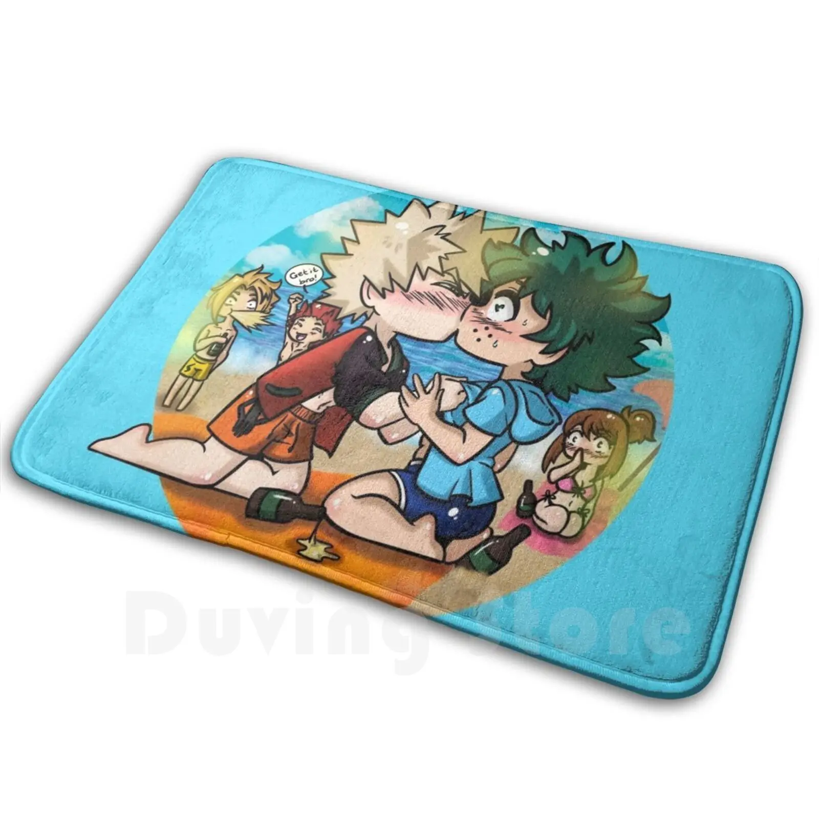 Bakugou And Deku Sharing A Drunken Kiss On The Beach Mha Carpet Mat Rug Cushion Soft Non-Slip Mha Bnha Bakugou Deku Katsuki