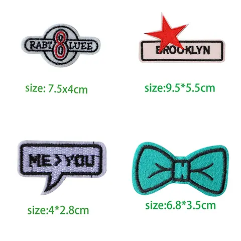 Patchs de broderie rectangulaires de l'alphabet anglais, 1 pièce, noir et blanc, pour vêtements, rayures, mots écrits, autocollant, vêtements, lettres, Badges