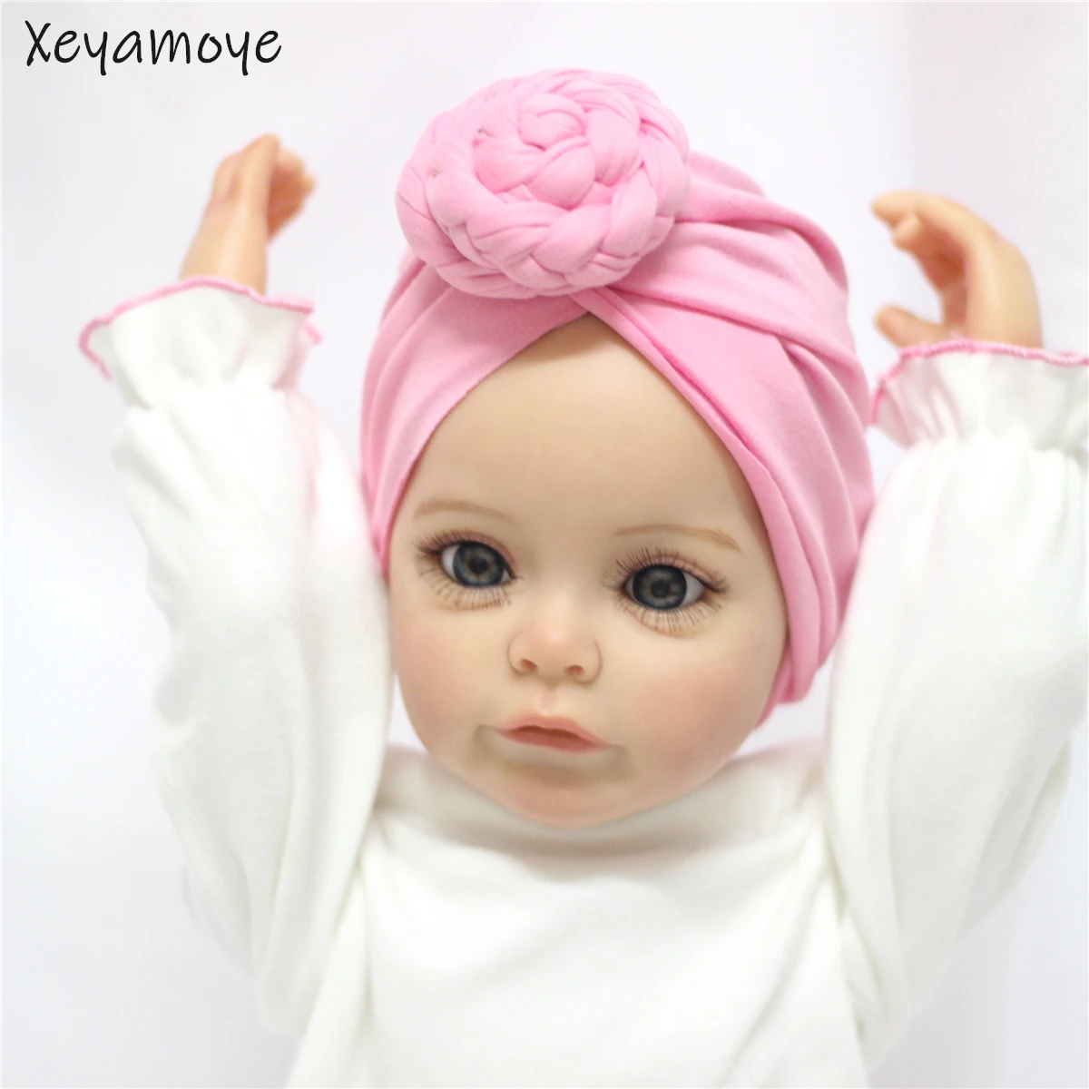 Twist Knotted Hat Baby Skullies Hat Soft Baby Girl Bonnet Cap Solid Color Newborn Infant Turban Beanies Braided Snail Headwrap