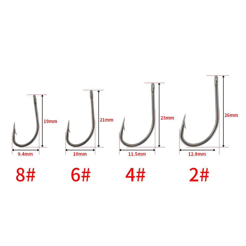 50pcs Carp Fishing  Coating High Carbon Stainless Steel Barbed Hooks 8017