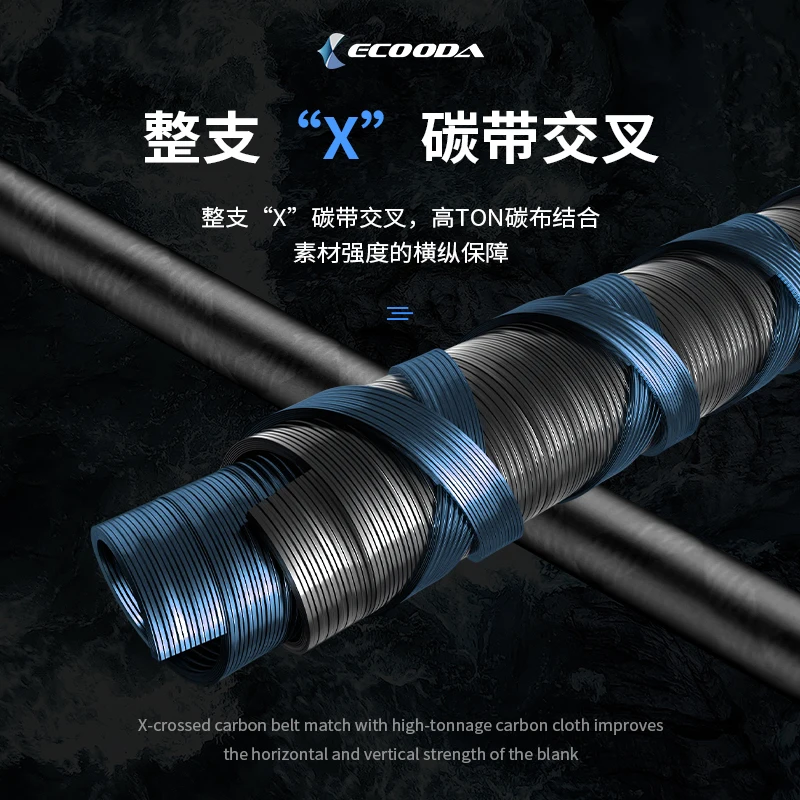 ECOODA ESR SeaBass Rod 2.1m/2.4m/2.7m M/MH Full Fuji Parts Spinning Rod Casting rod Cross Carbon PE0.8-3# Lure Weight 10-50g