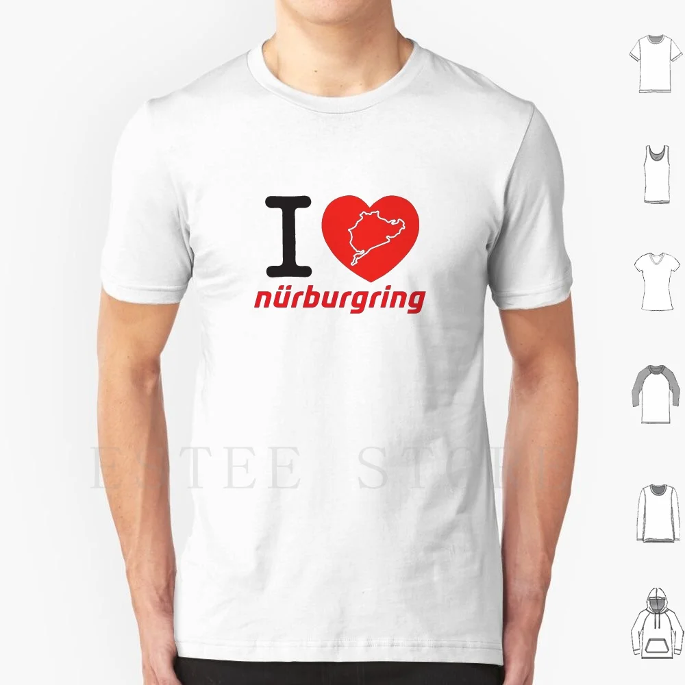Eu amo nuburgring t camisa de algodão masculino diy impressão nuburgring nubur circuito abarth alfa motor carro