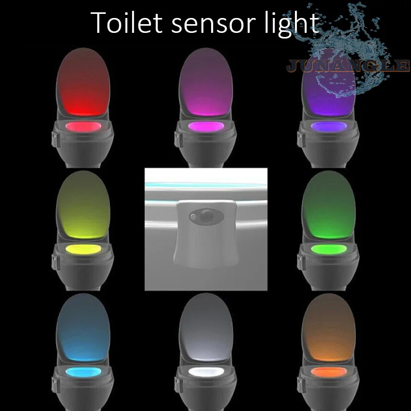 2021 New 8-color Toilet Induction Lamp Hanging Body Toilet Induction Toilet Cover Lamp Creative LED Night Light