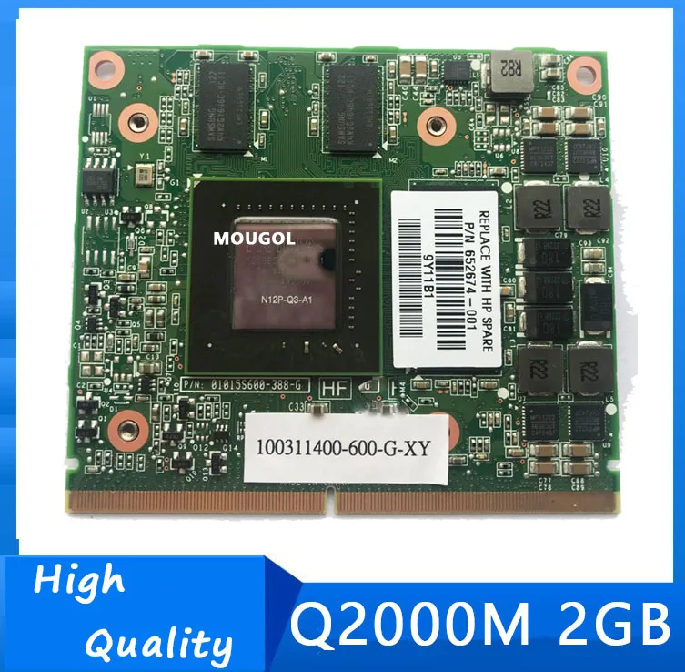 

Quadro 2000M Q2000M N12P-Q3-A1 Video Graphics Card For HP 8540W 8540P 8560W DELL M4600 M4700 Test 100%