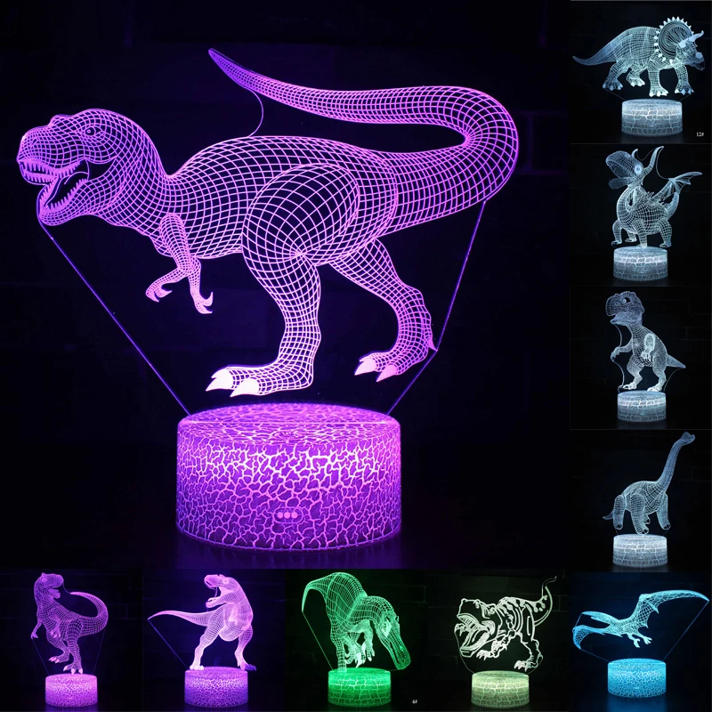 3D LED Nachtlicht Lampe Dinosaurier Serie 16 Farbe 3D Nachtlicht Fernbedienung Tisch Lampen Spielzeug Geschenk Für Kind hause Dekoration D23