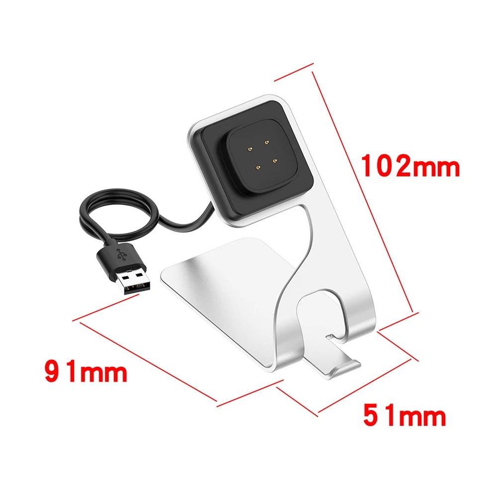 فيرسا 3 شاحن ل Fitbit تحسس Smartwatch اللاسلكية كابل يو اس بي مع المعادن عمود شحن حوض مهد اكسسوارات