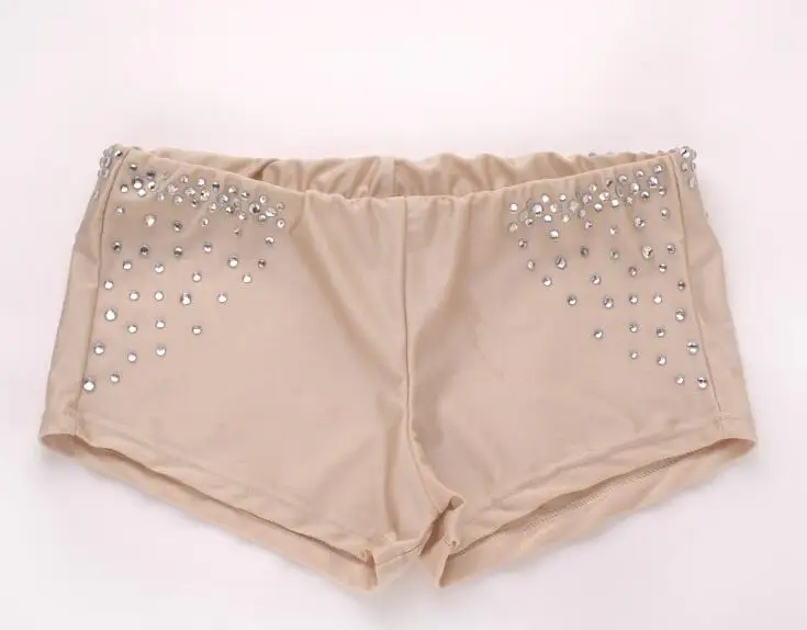 Pantalon de sécurité anti-lumière pour danse latine, boxer couleur chair, leggings ventre en ylène, pantalon à quatre coins, Europe et États-Unis, nouveau