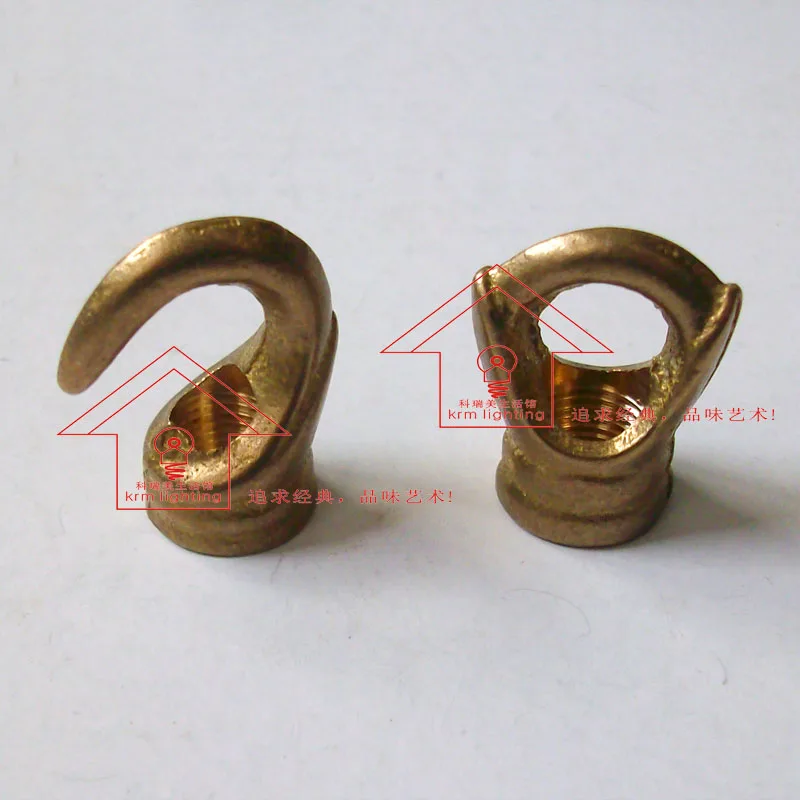 10PCS Solid Brass Hook, M10 threaded hole,  Multi-use Home decoration , Pendant light.