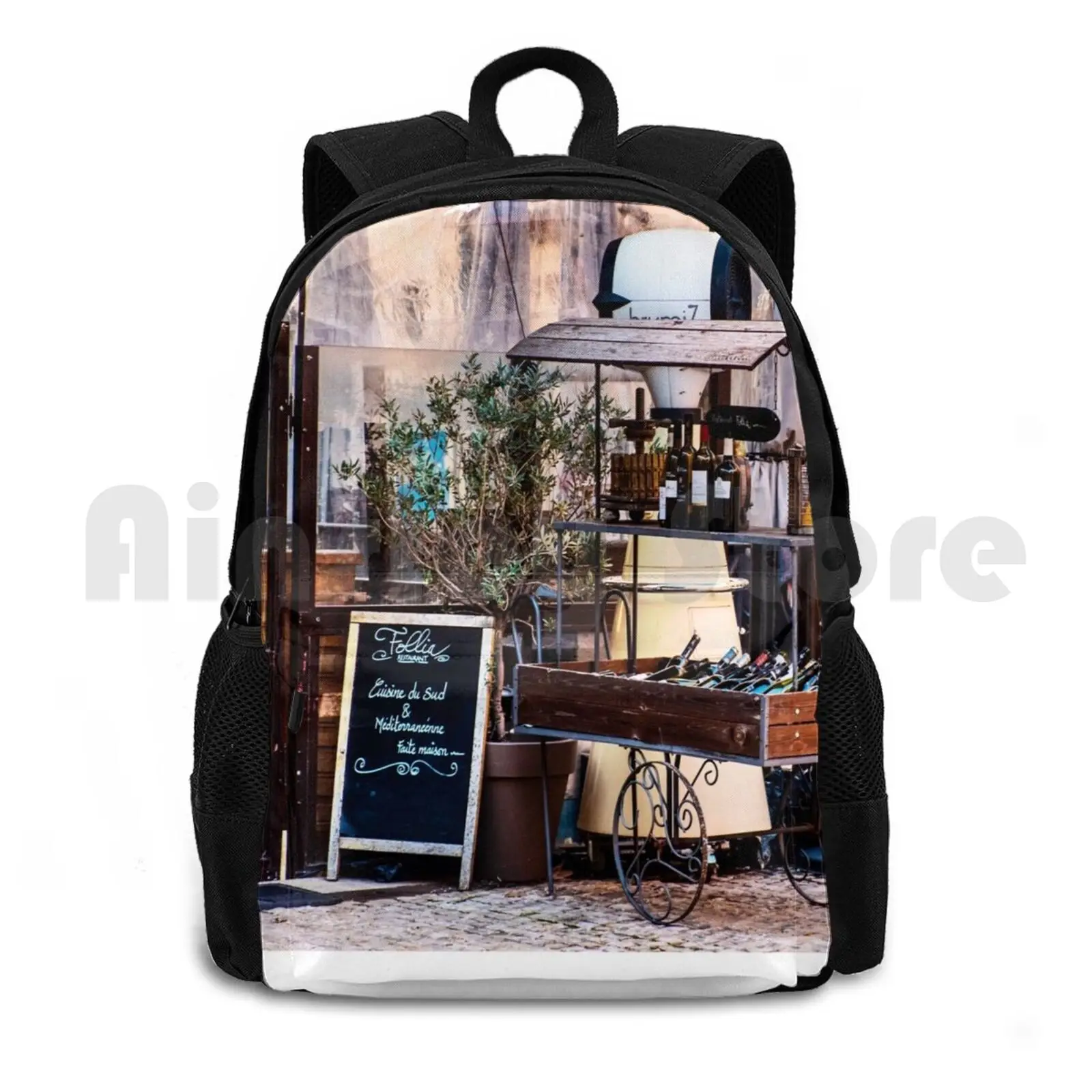 Classic French Street Scene Or Quaint French Village Scene-France Has It All Rb004 Outdoor Hiking Backpack Waterproof Camping