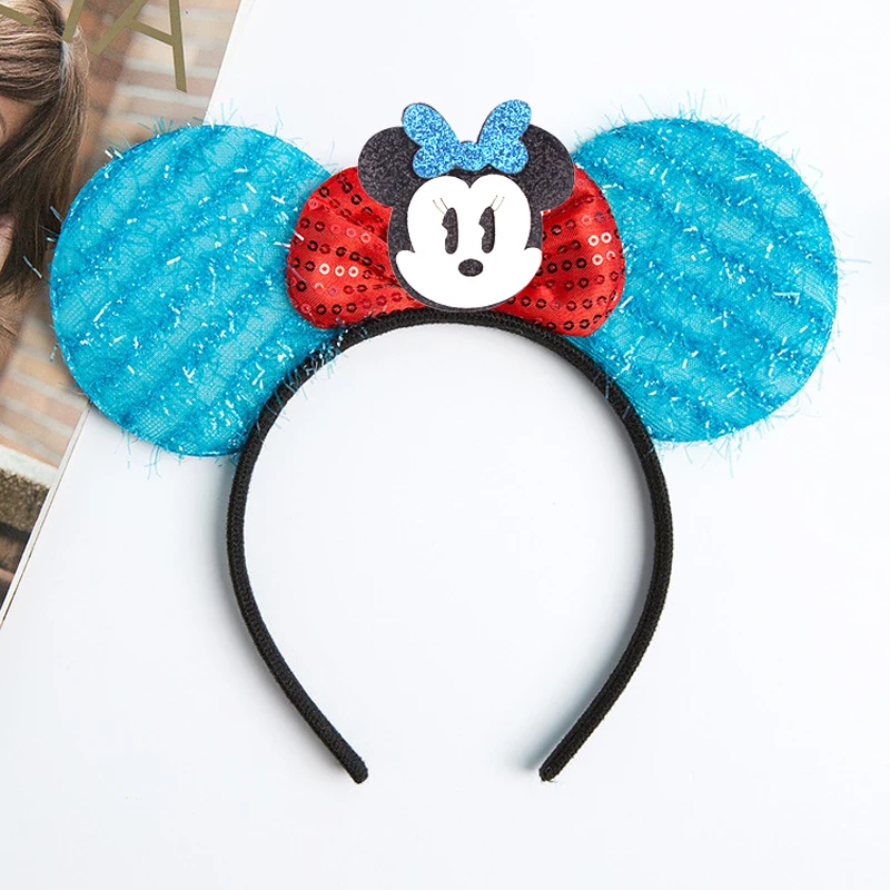 Diadema con orejas de Mickey Mouse para bebé, accesorios para el cabello para mujer, diadema de Navidad para niños, decoraciones de fiesta de feliz