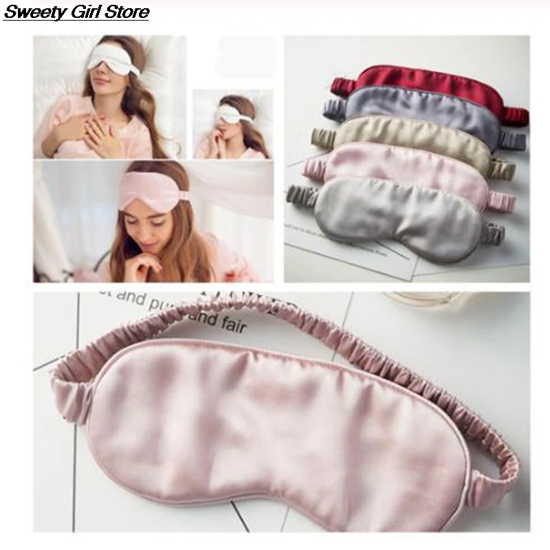 Sleeping Mask Eye Band Cover Silk Sleep Dream Mask Goggles Imitation Silk For Women Men Rest Travel Smooth Fashion Nap Blindfold