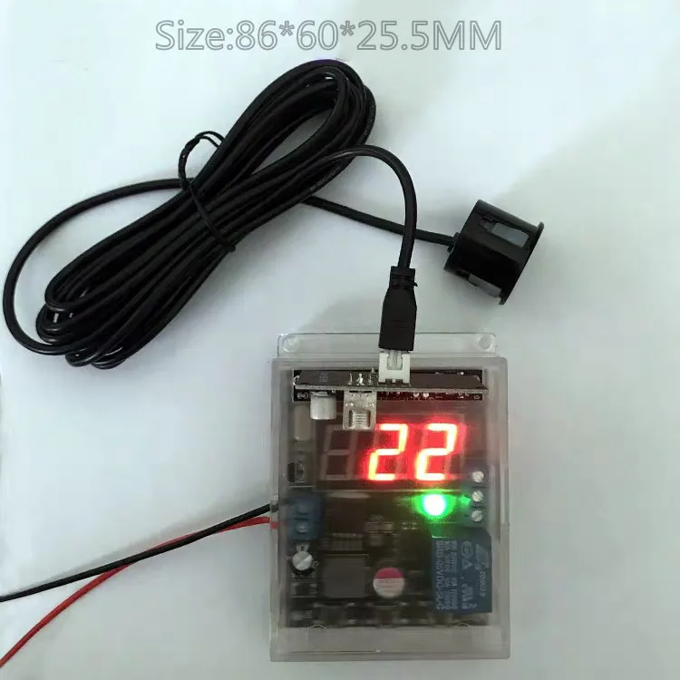 

Free shipping Ultrasonic reversing radar sensor module With display relay output Adjustable distance with waterproof probe