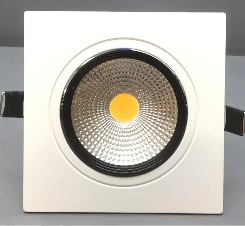 

square Dimmable Led downlight light COB Ceiling SpotLight 10W 12W 15W LED ceiling recessed Lights Indoor Lighting